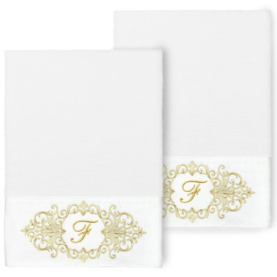 Linum Home Textiles 100% Turkish Cotton MONICA 2PC Embellished Bath Towel Set