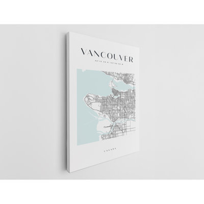 Vancouver Map Print Canada Canvas Print