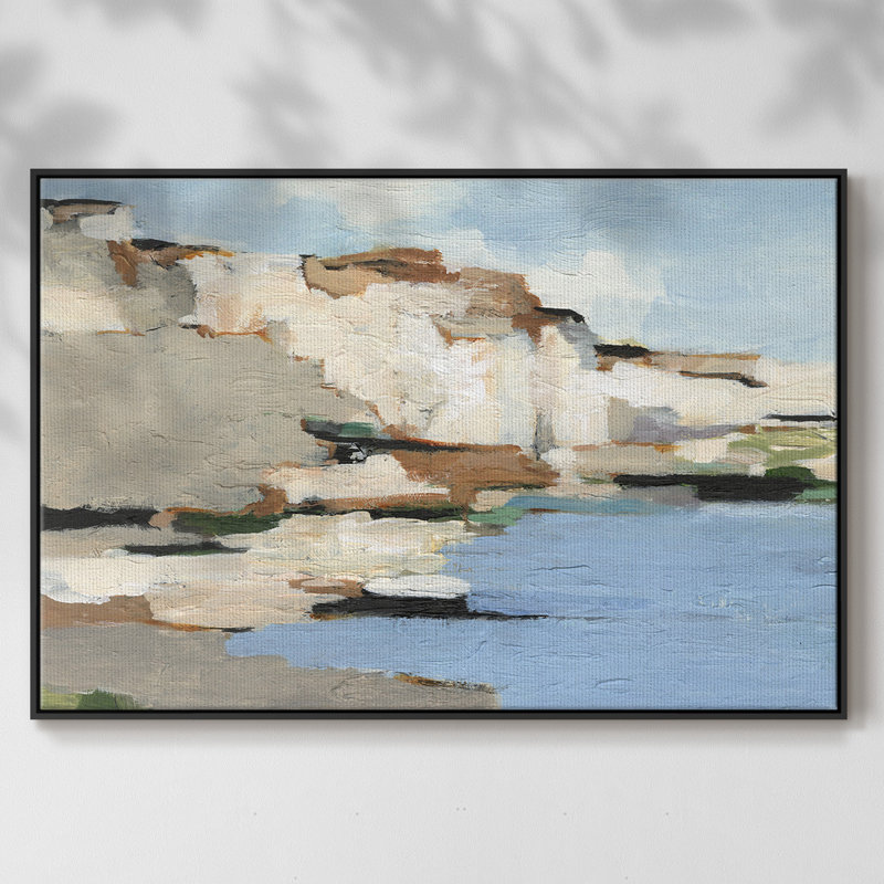 «White Rock Cliff I», reproduction encadrée sur toile, H 17 po x l 25 po x P 2 po, Toile avec cadre flottant noir