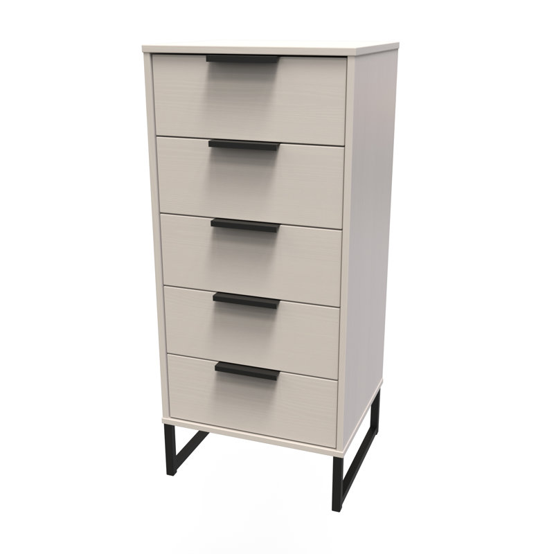 Turah 5 Drawer Bedside Cabinet (Ready Assembled), Kashmir Ash