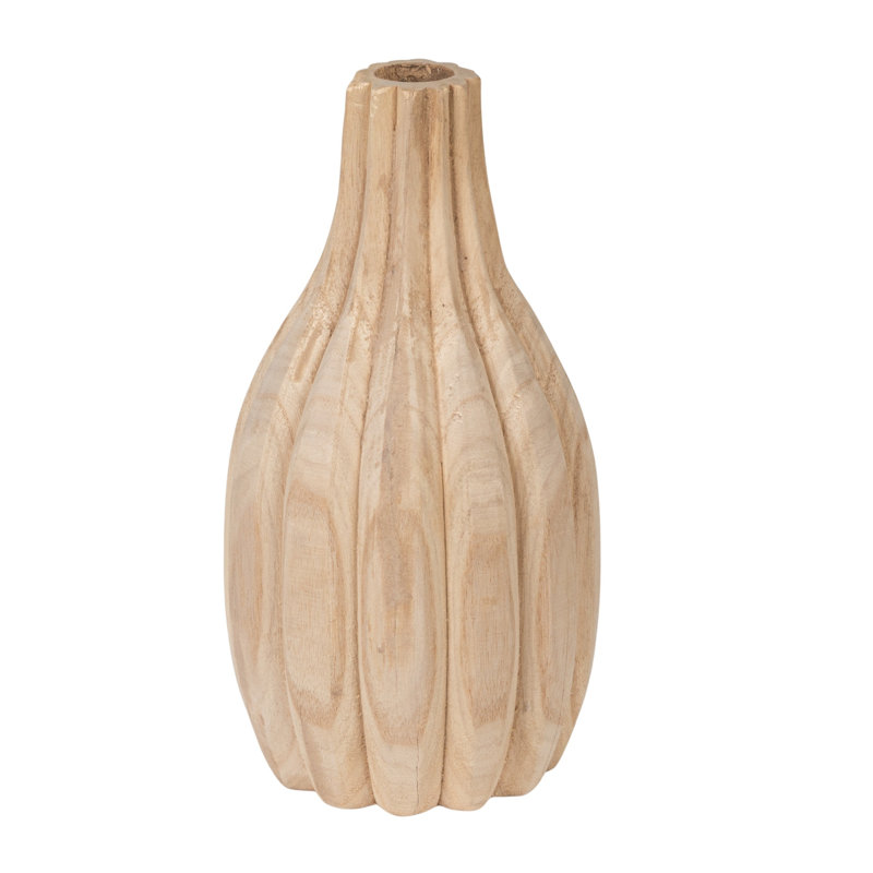 Round Decorative Paulownia Wood Vase