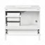 Meuble-lavabo moderne avec cadre en pin massif, 1 porte à fermeture douce et 3 tiroirs, armoire de rangement moderne-115688412