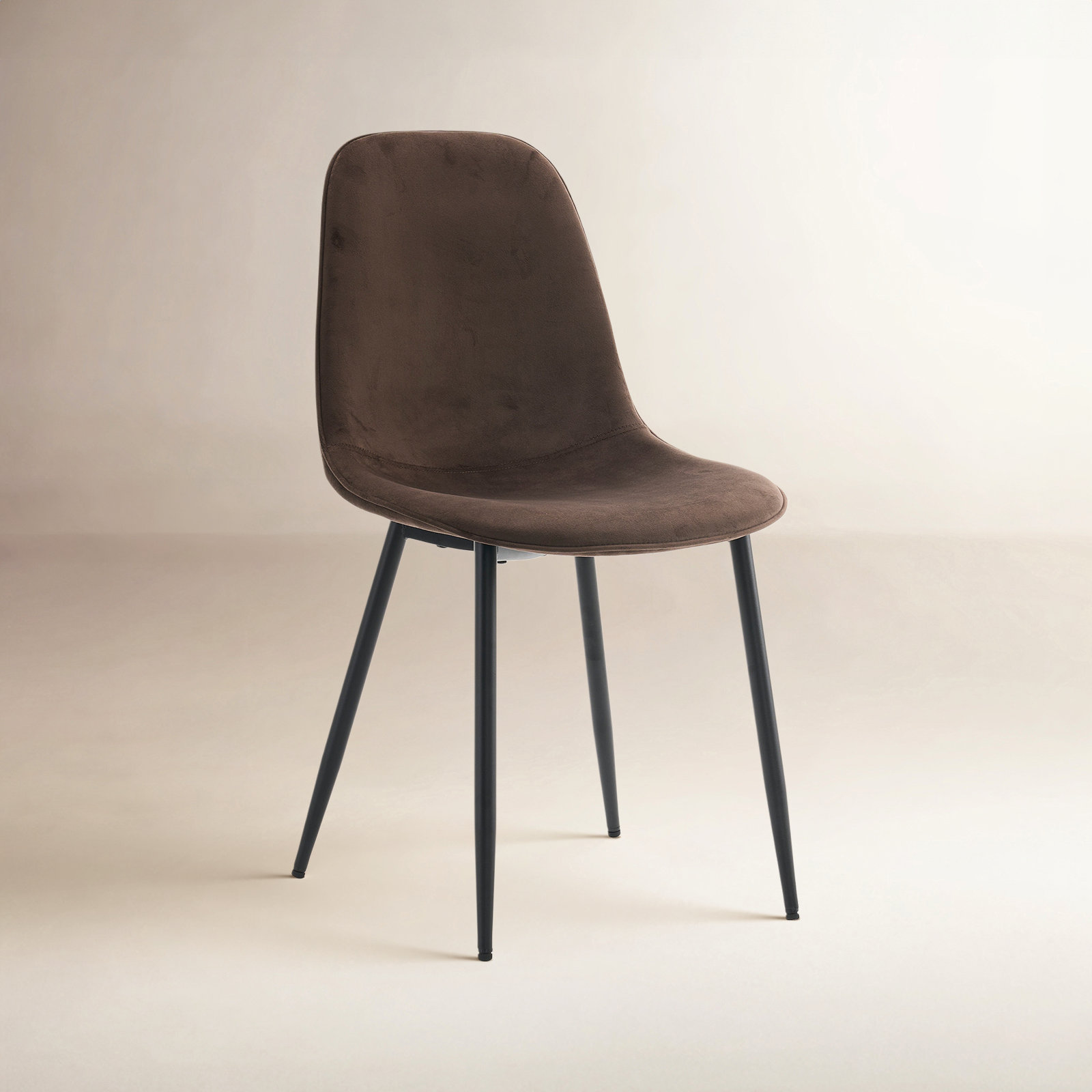 Kavi Dining Chair, Mink Brown Velvet/Black