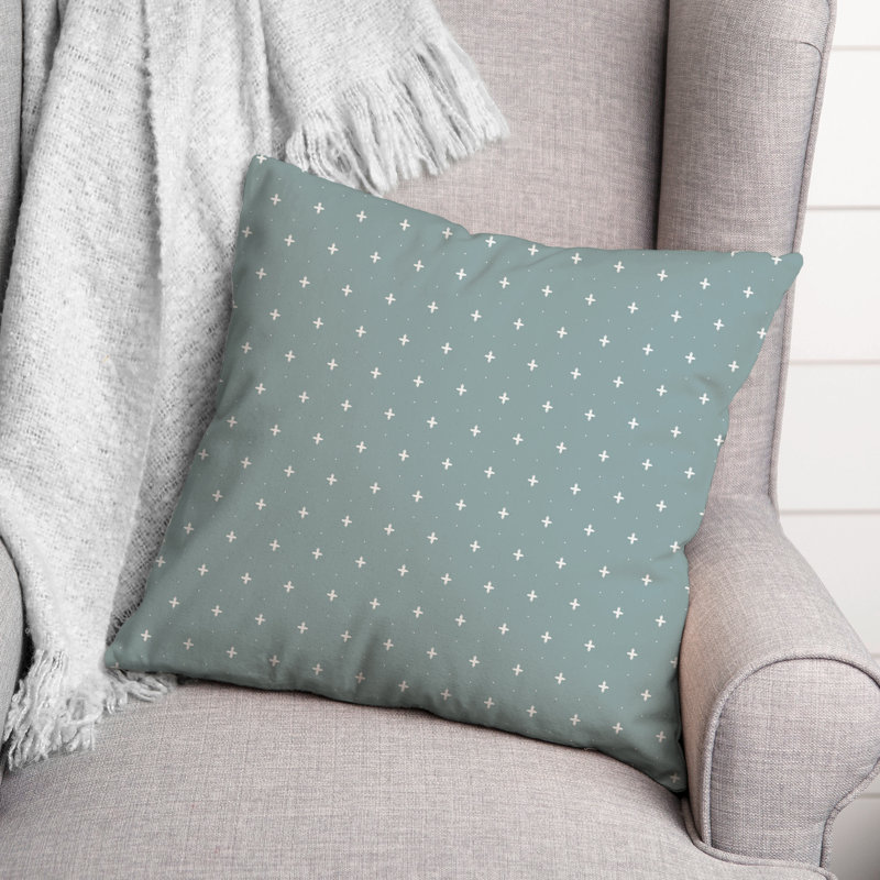  Housse de coussin décoratif en polyester / mélange de polyester, Blanc / bleu