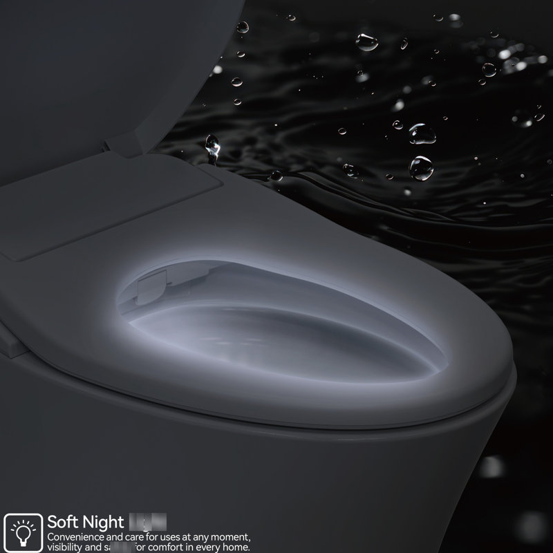 Siège de toilette électrique bidet - chauffage variable, buse réglable, couvercle, chaleur à fréquence blanche, jet,
