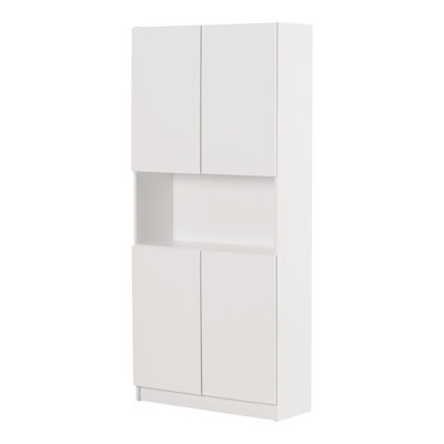 Armoire de rangement large à 4 portes avec rangement ouvert Arum