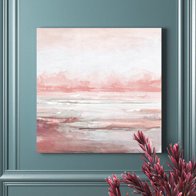 Abstract Blush Scape - Wrapped Canvas Painting, 76cm H x 76cm W x 3.8cm D