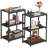 Tall End Side Table,30" Height Nightstand With 3-Tier Storage Shelf-1045587966