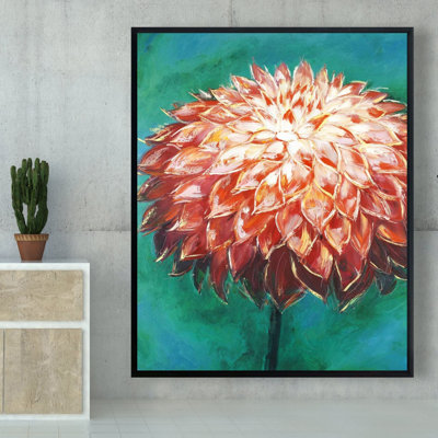 Abstract Dahlia Flower Print On Canvas