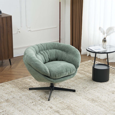 Mid-Century Ergonomic Office Chair with Adjustable Height, Swivel Rolling Desk Chair with Breathable Fabric for Home Office