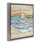 "Watercolor Boat Beach View", art mural encadré sur toile flottante par Audrey Jeanne Roberts