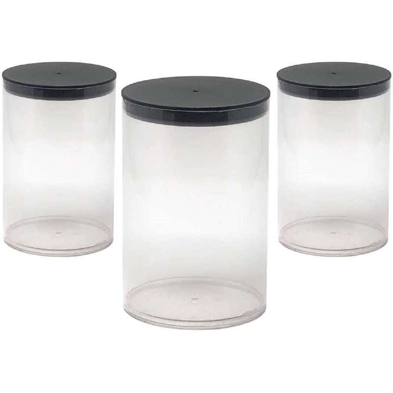 Tubes de rangement en plastique 4 po x 12,25 po, 43.51, Noir, noir, noir, noir