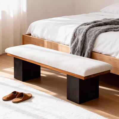 Banc rembourré blanc