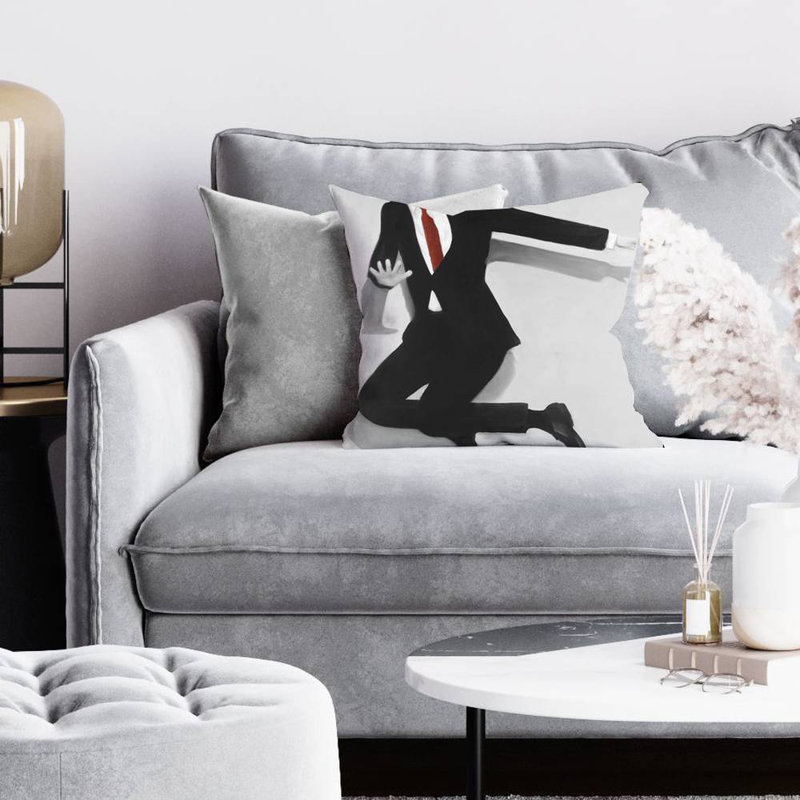 Classical jumping man - 16"x16" Throw pillow - Poly twill - Print on demand, 16" H x 16" W, Polyester/Polyfill