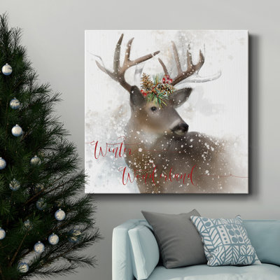 Winter Wonderland - Toile tendue avec châssis de cerf de qualité supérieure - prête à être accrochée