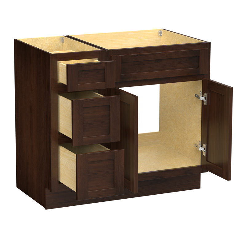 Base de meuble-lavabo simple 36 po seulement, Brun