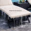 Ensemble 3 pièces de chaises longues en osier avec coussins beiges Priyansh