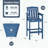 Set of 2 HDPE Tall Adirondack Bar Stools with Removable Tray and Umbrella Hole-430319749