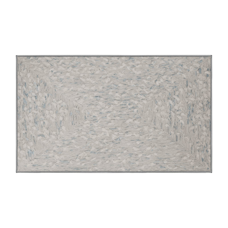 Machine Washable Gray Area Rug, Rectangle 7' x 10'
