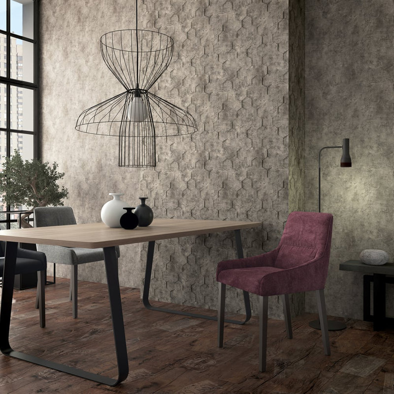 The Loft Collection Geometric Hexagon Wallpaper Roll, Brown