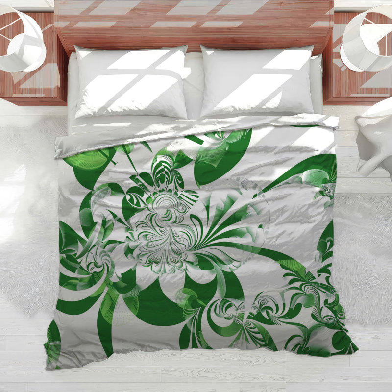 Floral Pattern Botanical Cotton Blend Comforter, King Comforter