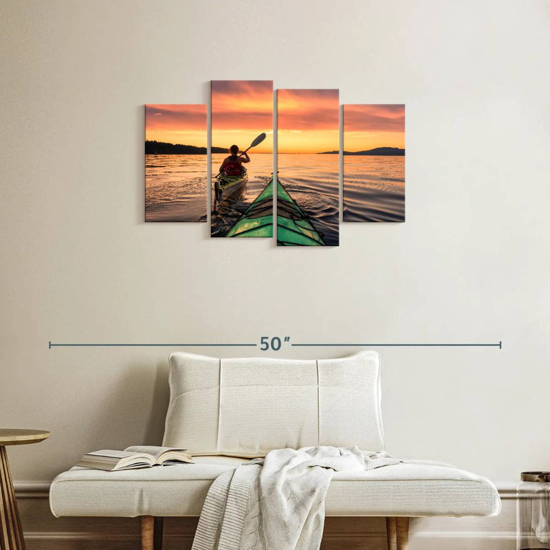 Gillard kayak au coucher du soleil, H 22 po x l 36 po