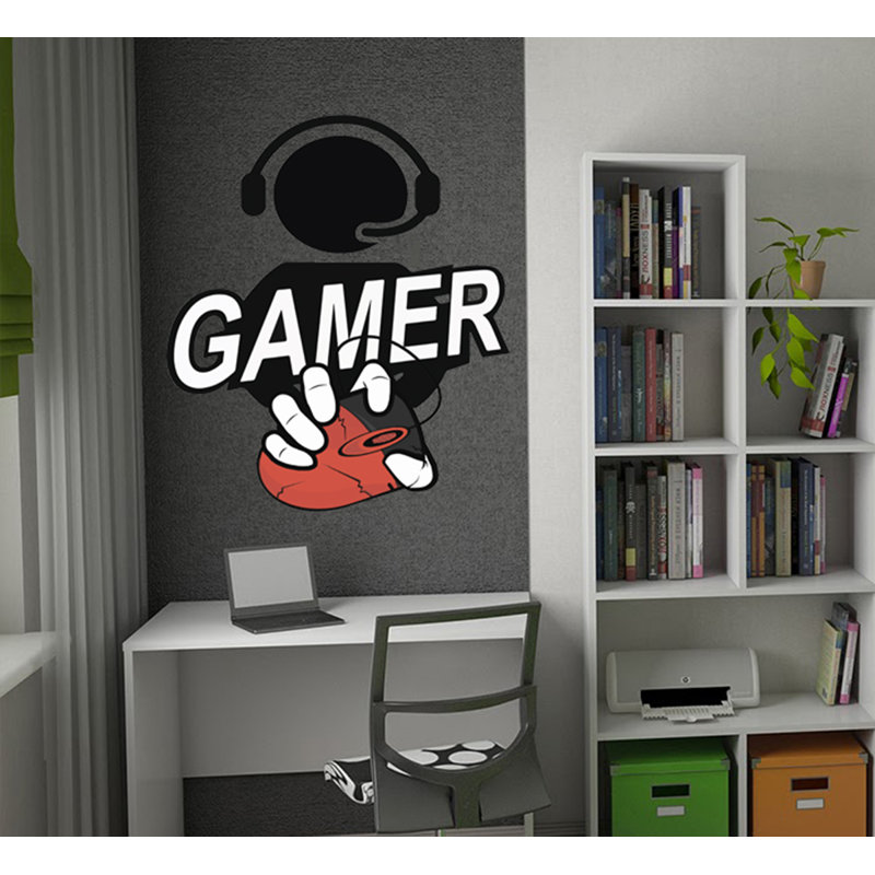 Autocollants muraux pour jeux vidéo Gamer, H 44 po x l 40 po