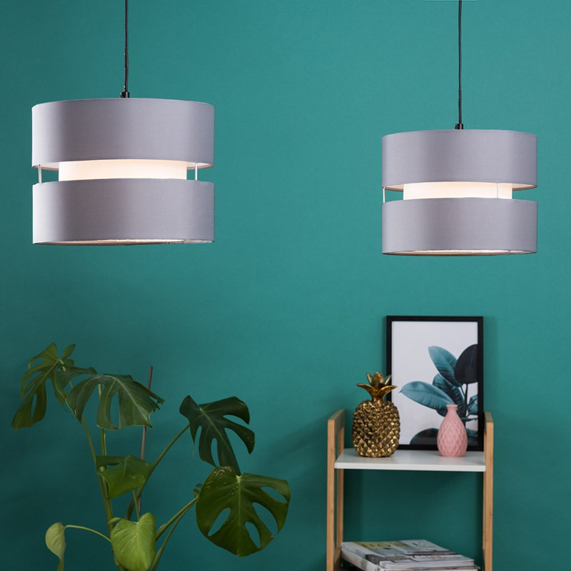 Sophia 20cm H Cotton Drum Pendant Shade ( Clip On )
