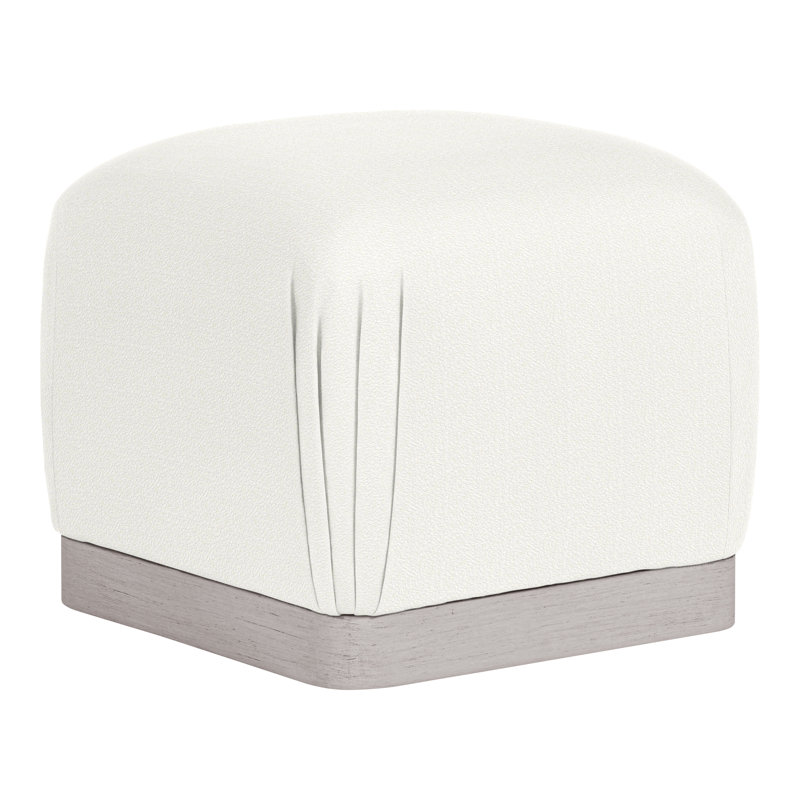 Nola Square Ottoman, Kempsey Sheepskin, Dove Gray