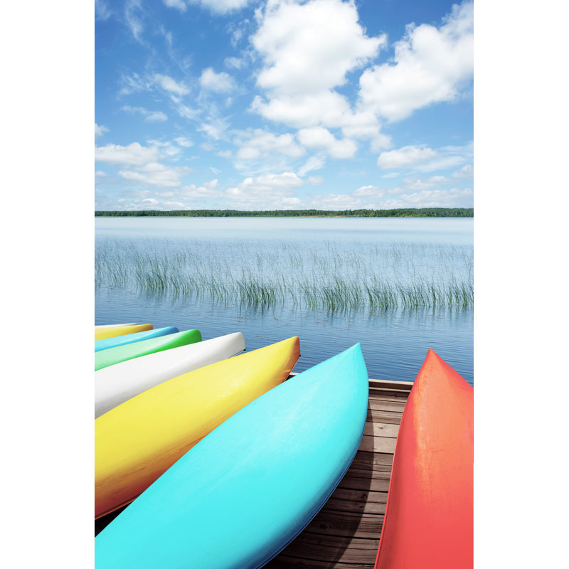 Canoes And Lake - Wrapped Canvas Print, 122cm H x 81cm W x 3.8cm D
