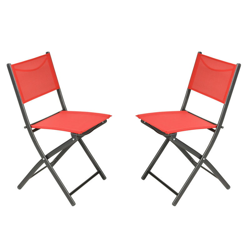 Chaise pliante Aundreia, Noir / rouge