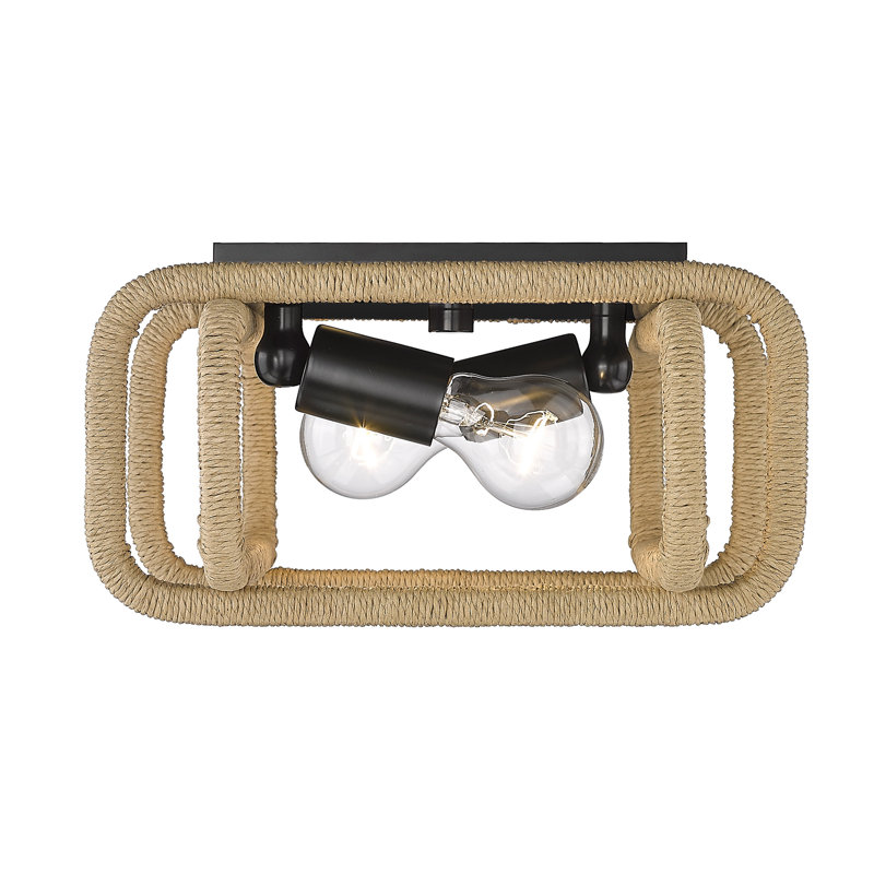 Coppolino Flush Mount, Matte Black/Natural