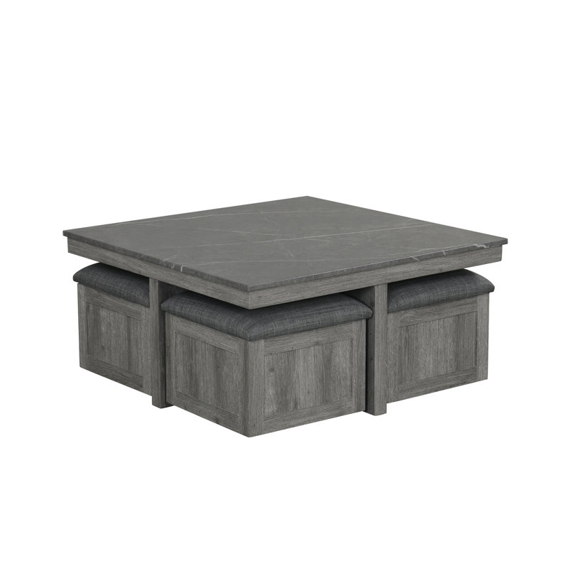 Ensemble de 5 tables basses grises 5 pièces