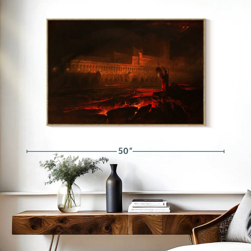 Le Pandemonium, Cadre flottant en bois naturel, 40 po x 27 po
