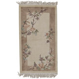 Hand Knotted Silk Area Rug in Rose And Brown