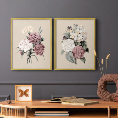 Reproduction encadrée antique botanique I-Premium - prête à être accrochée - aucun clou requis - aucun clou requis