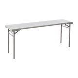 Resin Multipurpose Rectangle Folding Training Table For Home Or Office, 5.87 Feet Long Light Gray