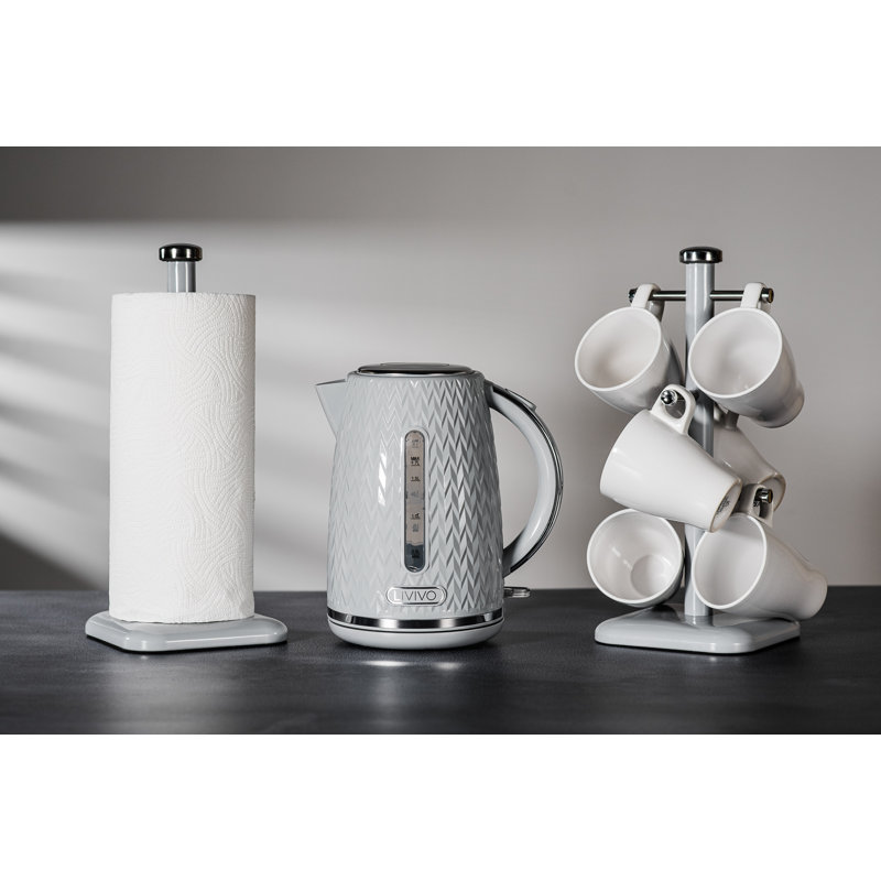 Taurus Mug Tree Towel Holder, Grey