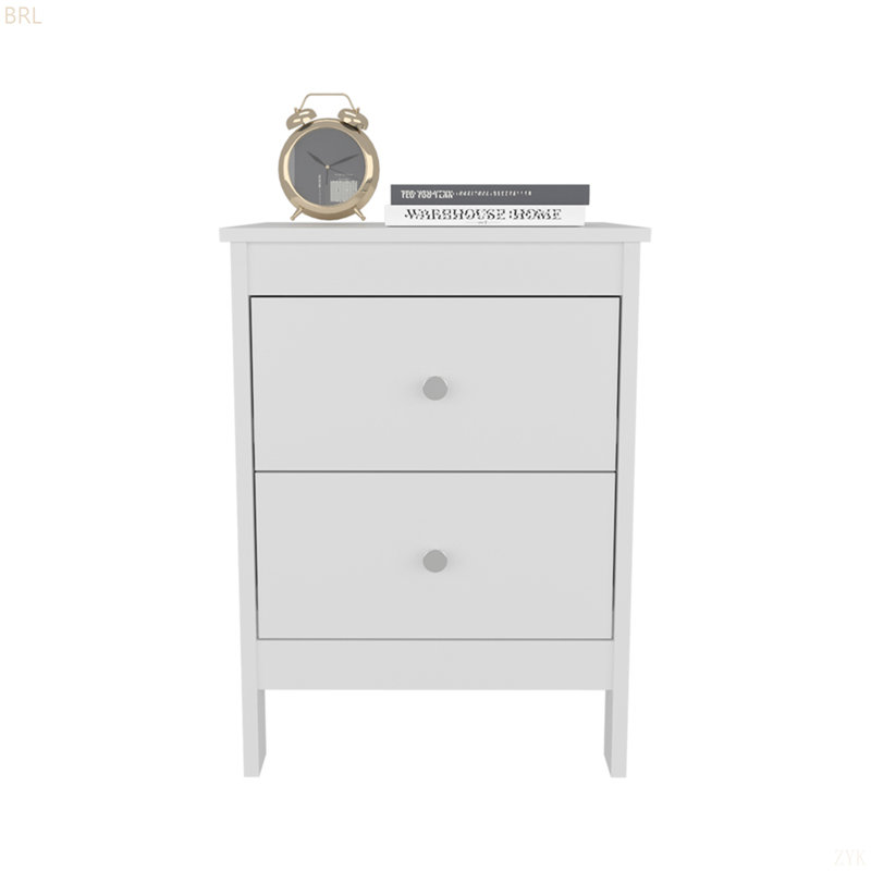 SIMPLE TWO-DRAWER BEDSIDE NIGHTSTAND