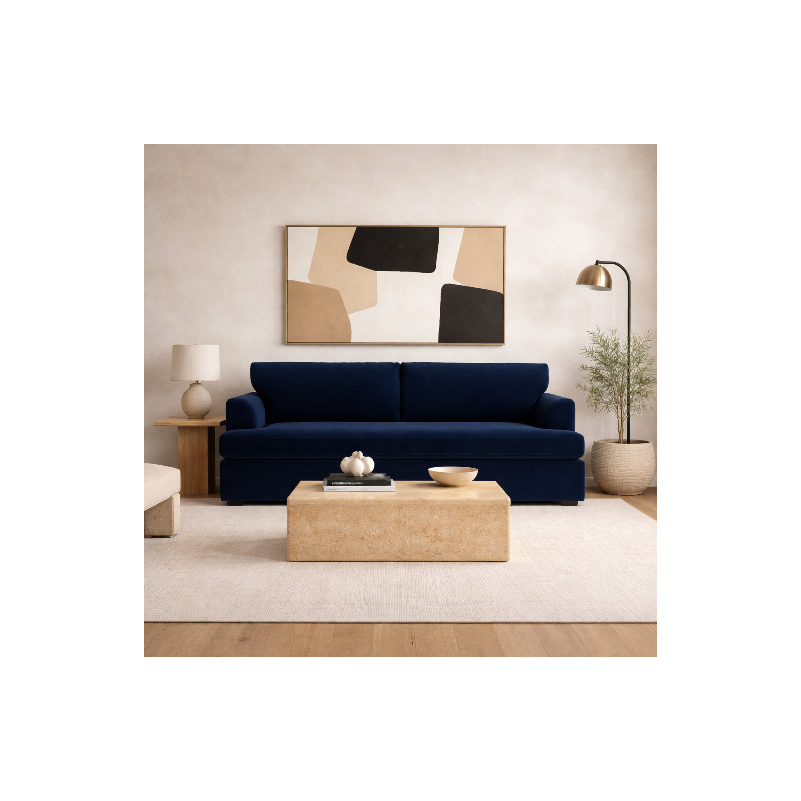 Brooks 92.5" Upholstered Sofa, Bella Ink