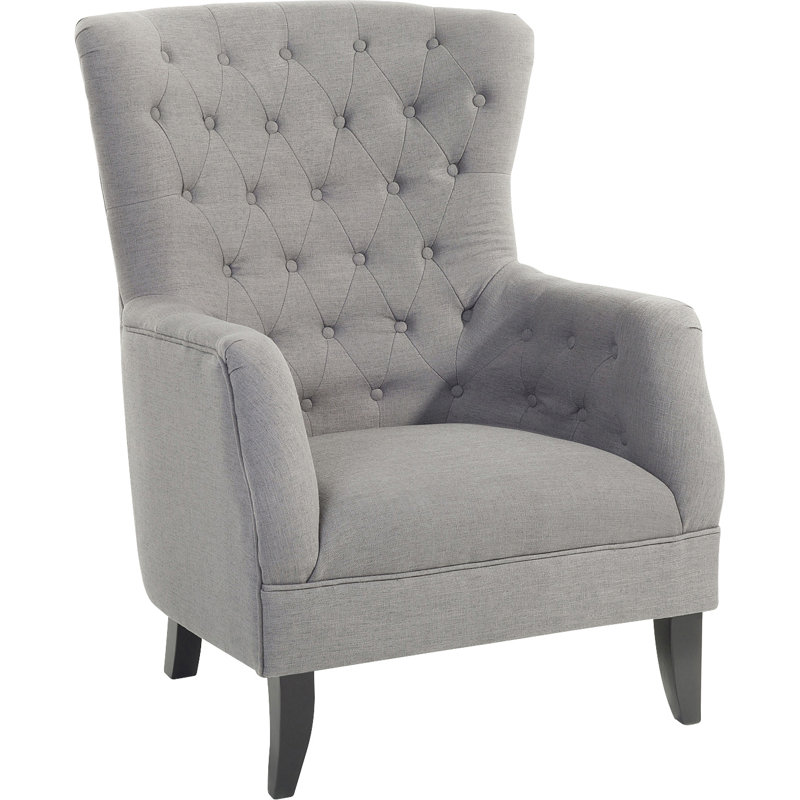 Vivian Upholstered Armchair, Light Grey