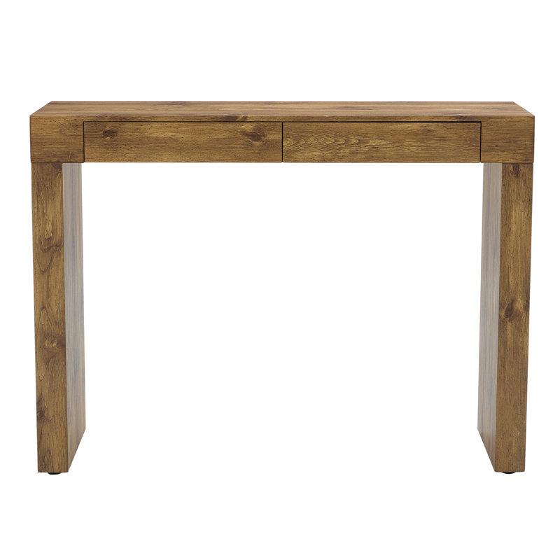 Elegant Natural Wood Grain Bar Table-50 Inches Long, a Practical Choice for Modern Homes.Wood Grain Texture Sticker,Equipped With Two Drawers.Serving As A Bar Table Or A Desk.