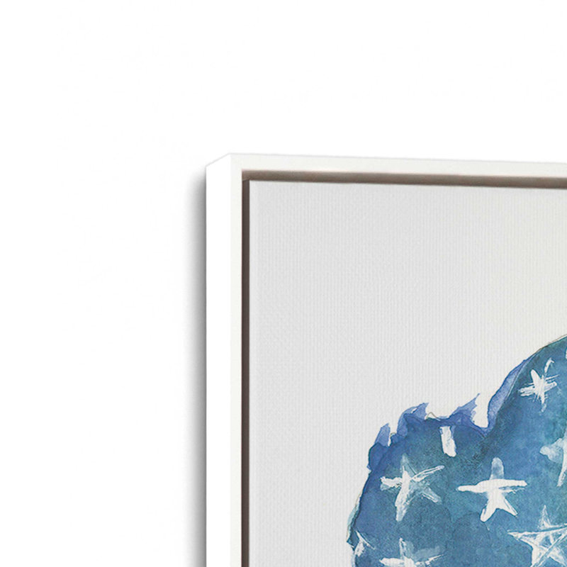 «Patriotic Buffalo» par Jessica Mingo, reproduction d'art, Toile avec cadre, L 48 x H 36, Blanc