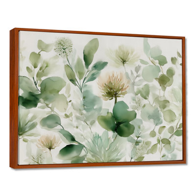 «Watercolor Greenery Sage Watercolor - Plants», impression sur toile botanique verte
