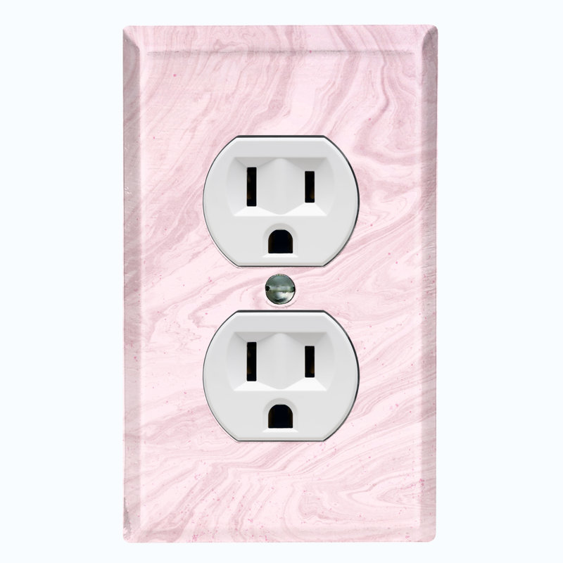 Plaque murale 1 sortie, Rose / blanc
