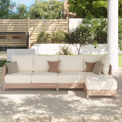 Ensemble de conversation modulaire en aluminium pour 5 personnes avec repose-pieds Noralee