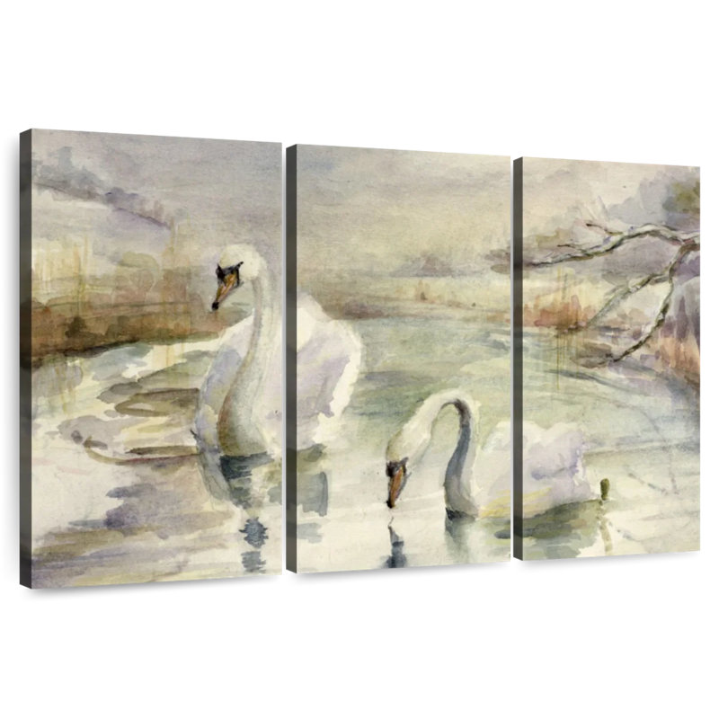 Brampt Swans In Winter, 48" H x 74" W