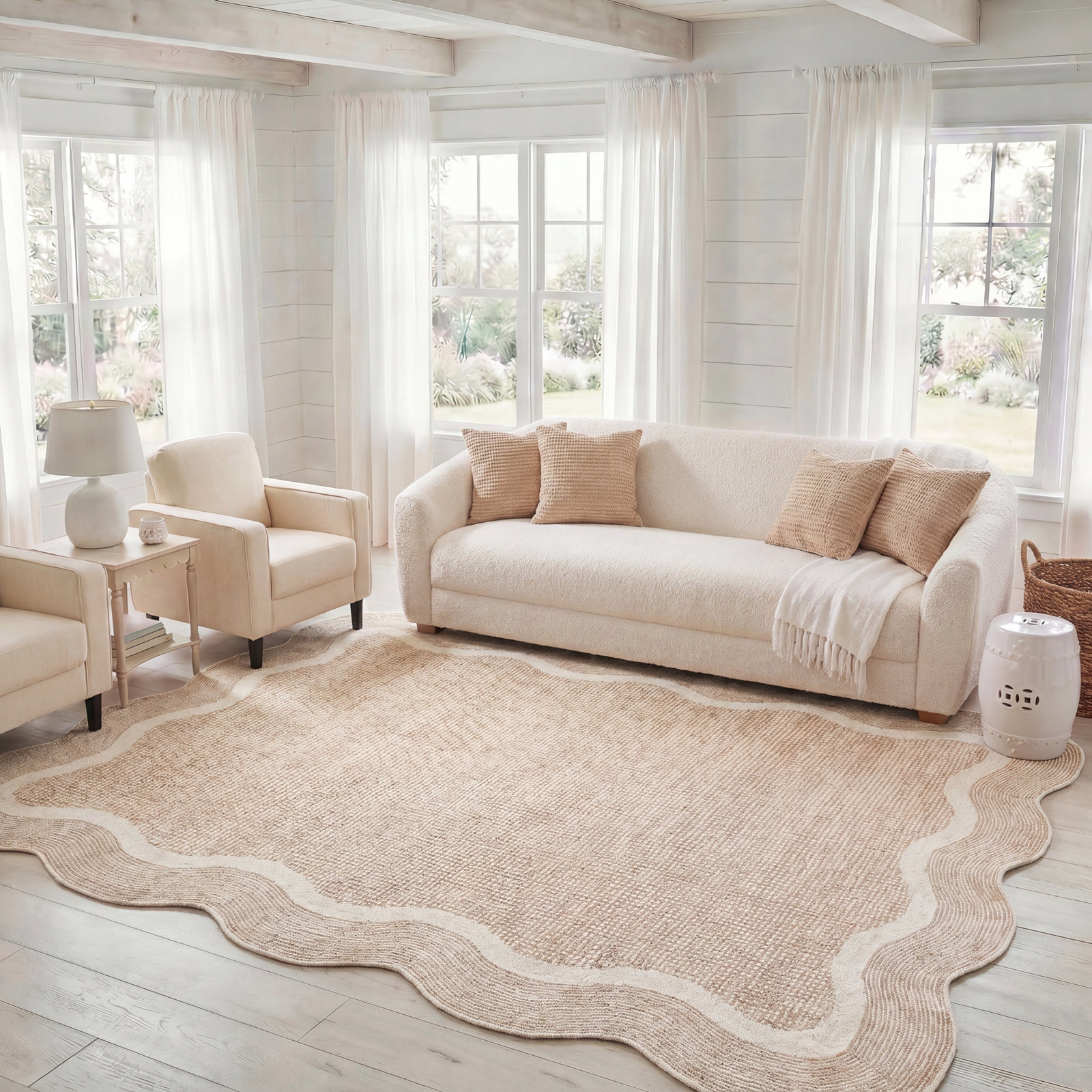 Hand-Tufted Geometric Wool Rug, Rectangle 8' x 10'