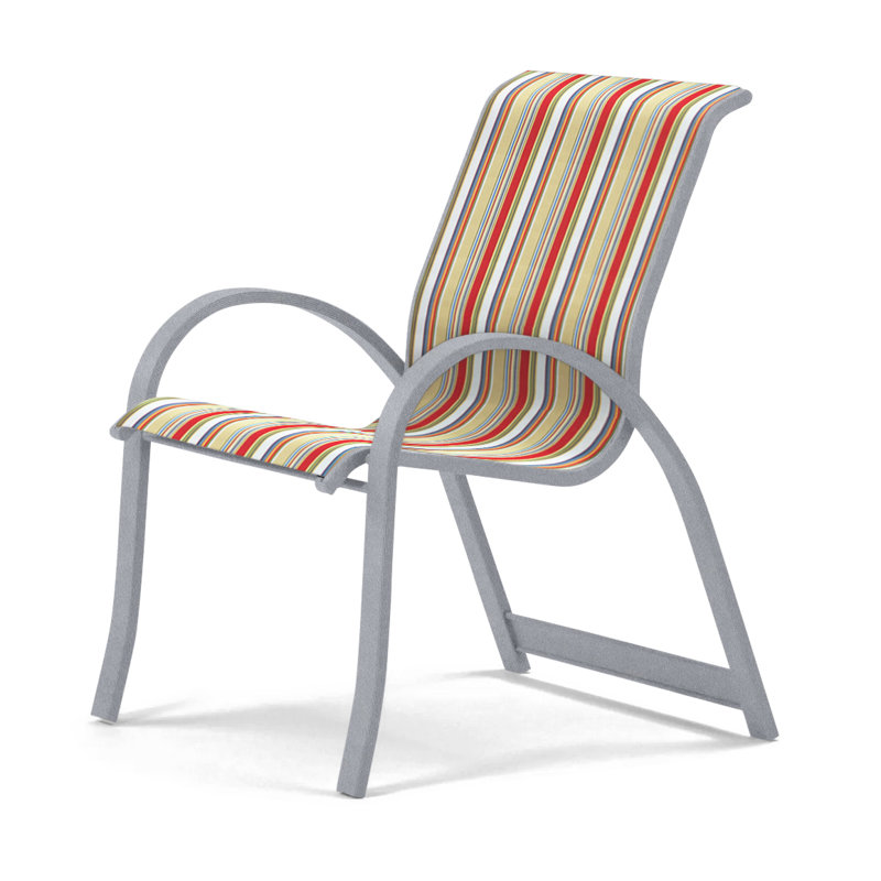 Aruba Stacking Patio Dining Armchair, Fiesta, White