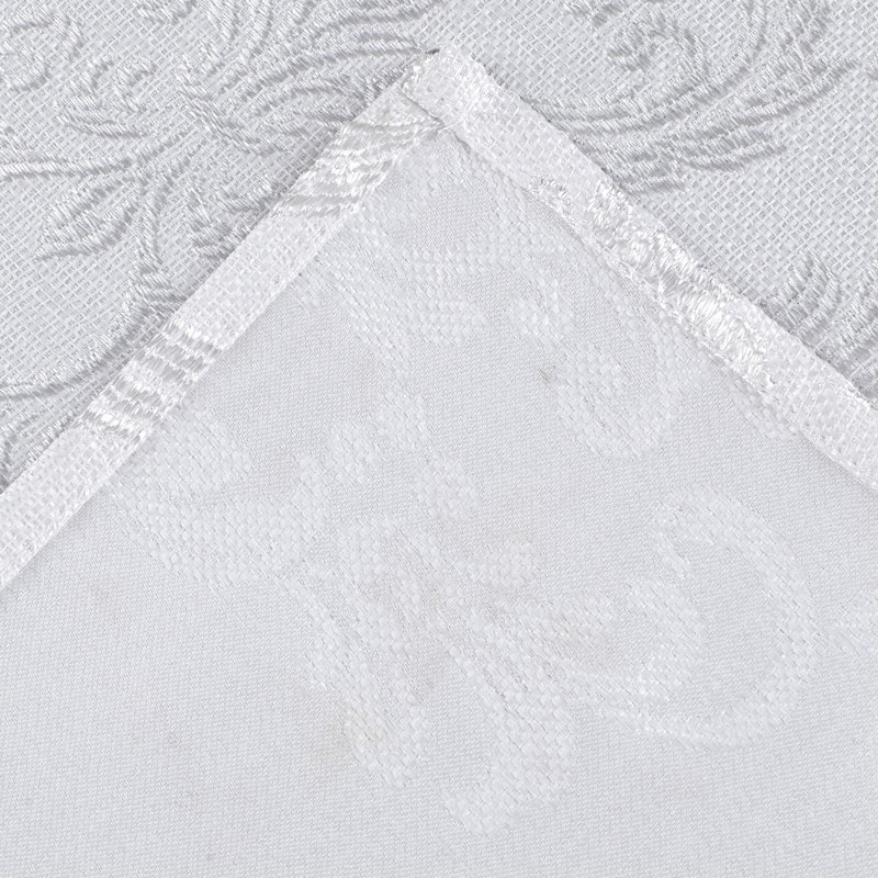 Rideau de douche simple en damas Abryl, Blanc